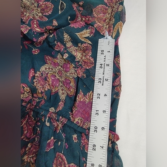 Band Of The Free Run The World Pine Paisley Empire Waist Midi Dress Size XS - Picture 9 of 13